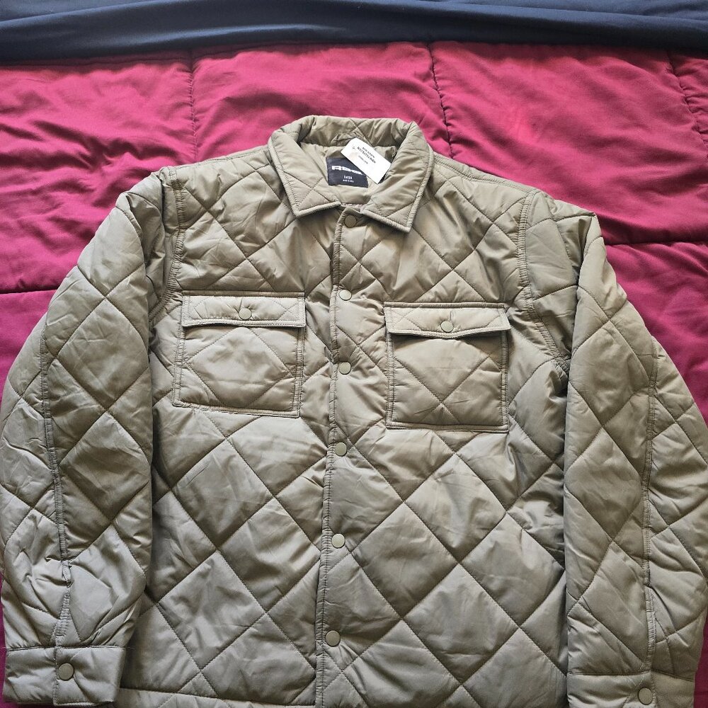 RSQ Men Quilted Nylon Puffer Jacket Large